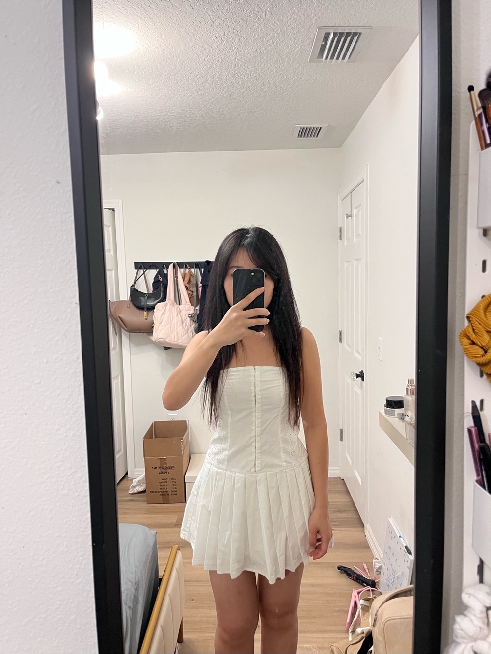 Zara 100% cotton White Corset Mini Dress